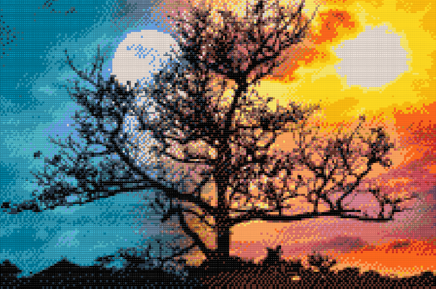 Diamond Paint - Måne og Sol