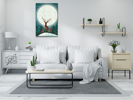 Diamond Paint - Hjorte under fuldmånen