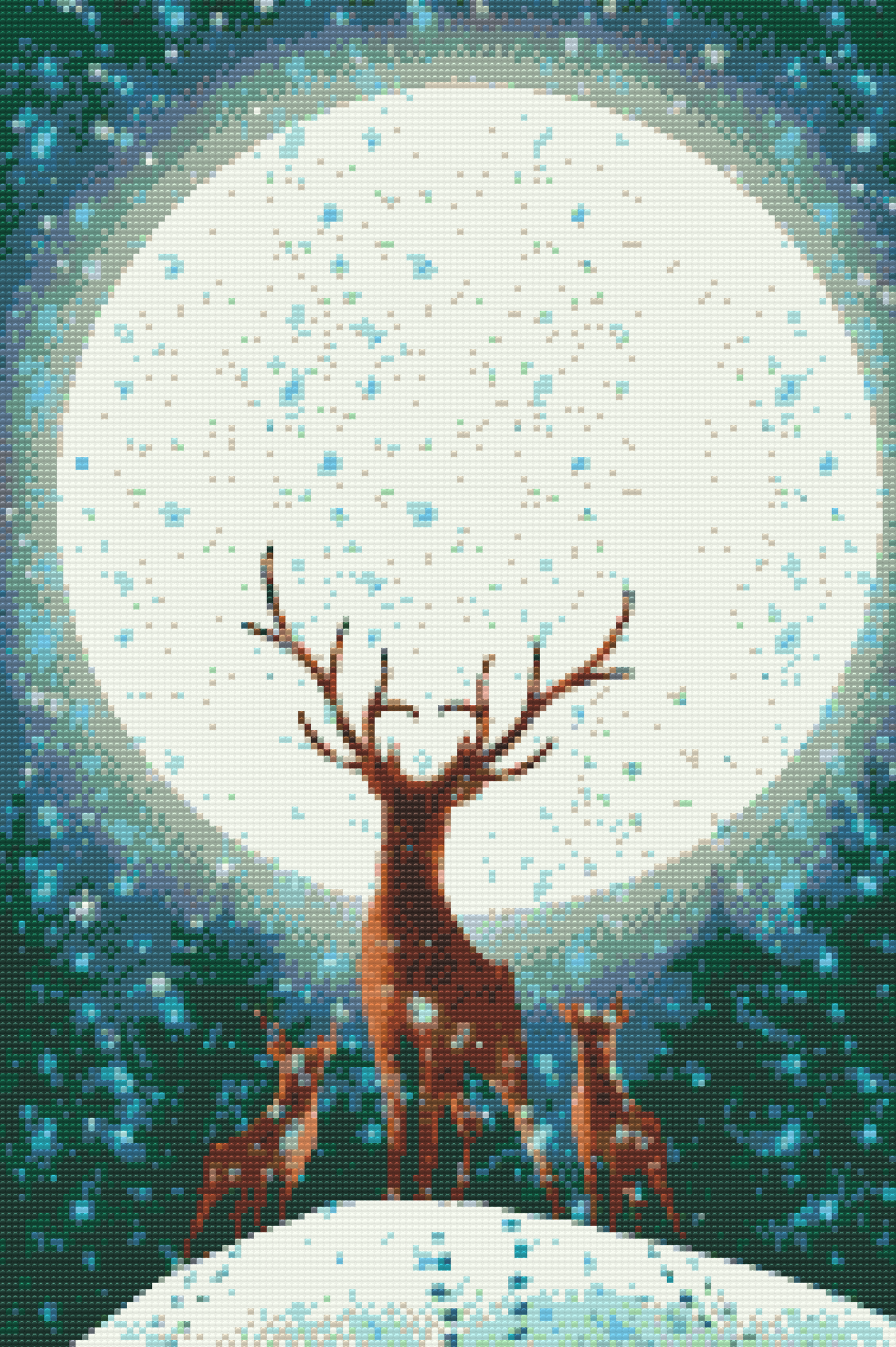 Diamond Paint - Hjorte under fuldmånen