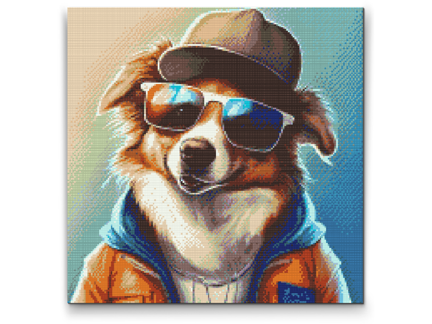 Diamond Paint - Hund med stilfulde briller 3