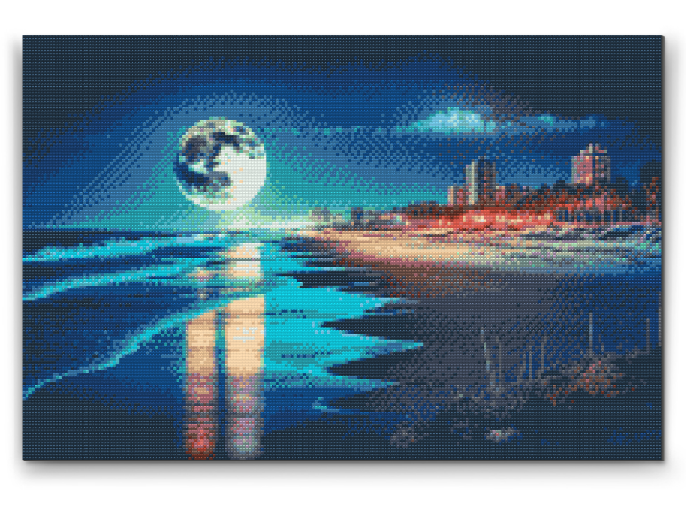 Diamond Paint - Fuldmåne på stranden