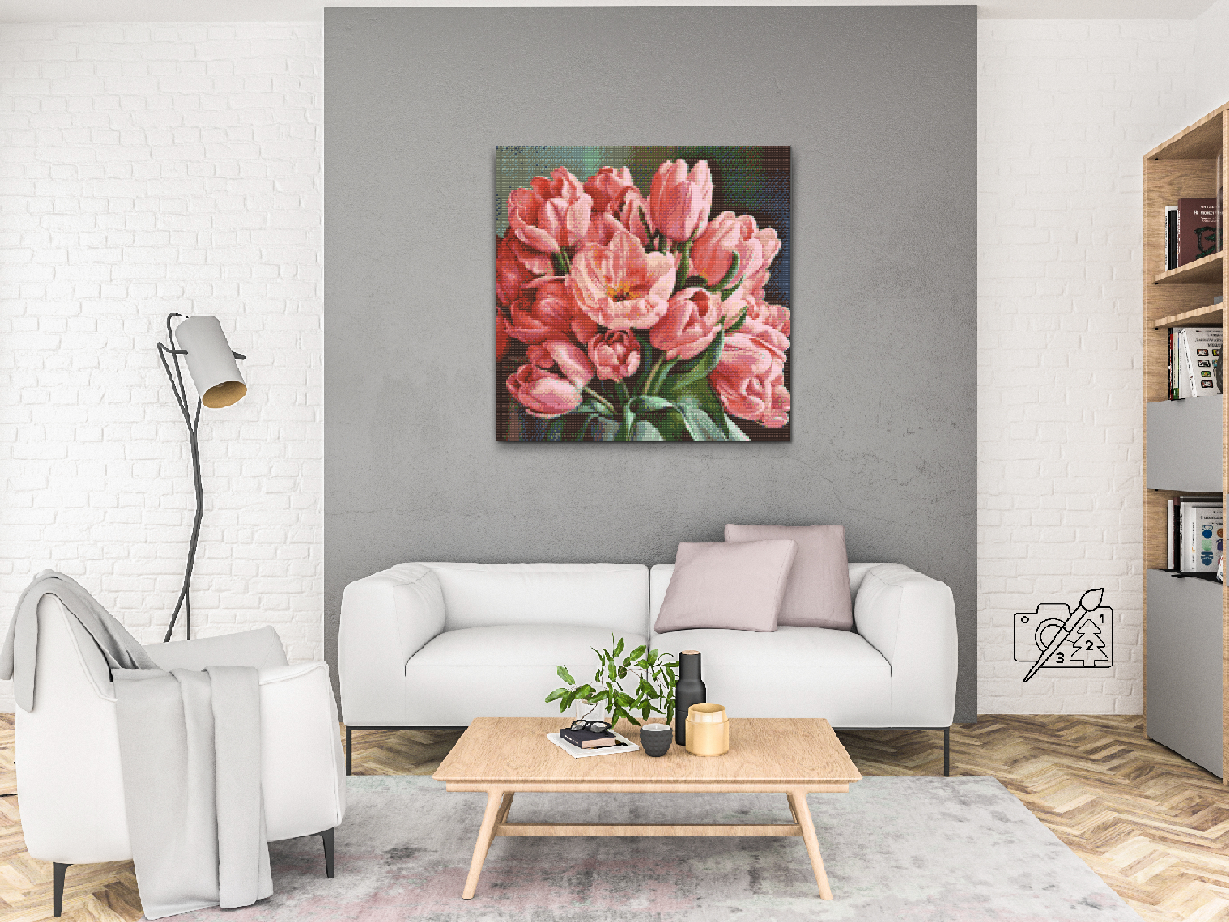 Diamond Paint - En romantisk buket tulipaner