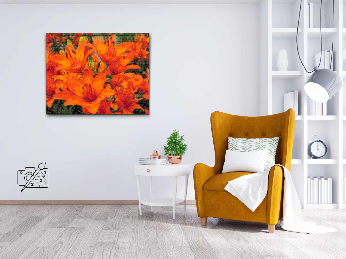 Diamond Paint - Orange liljer