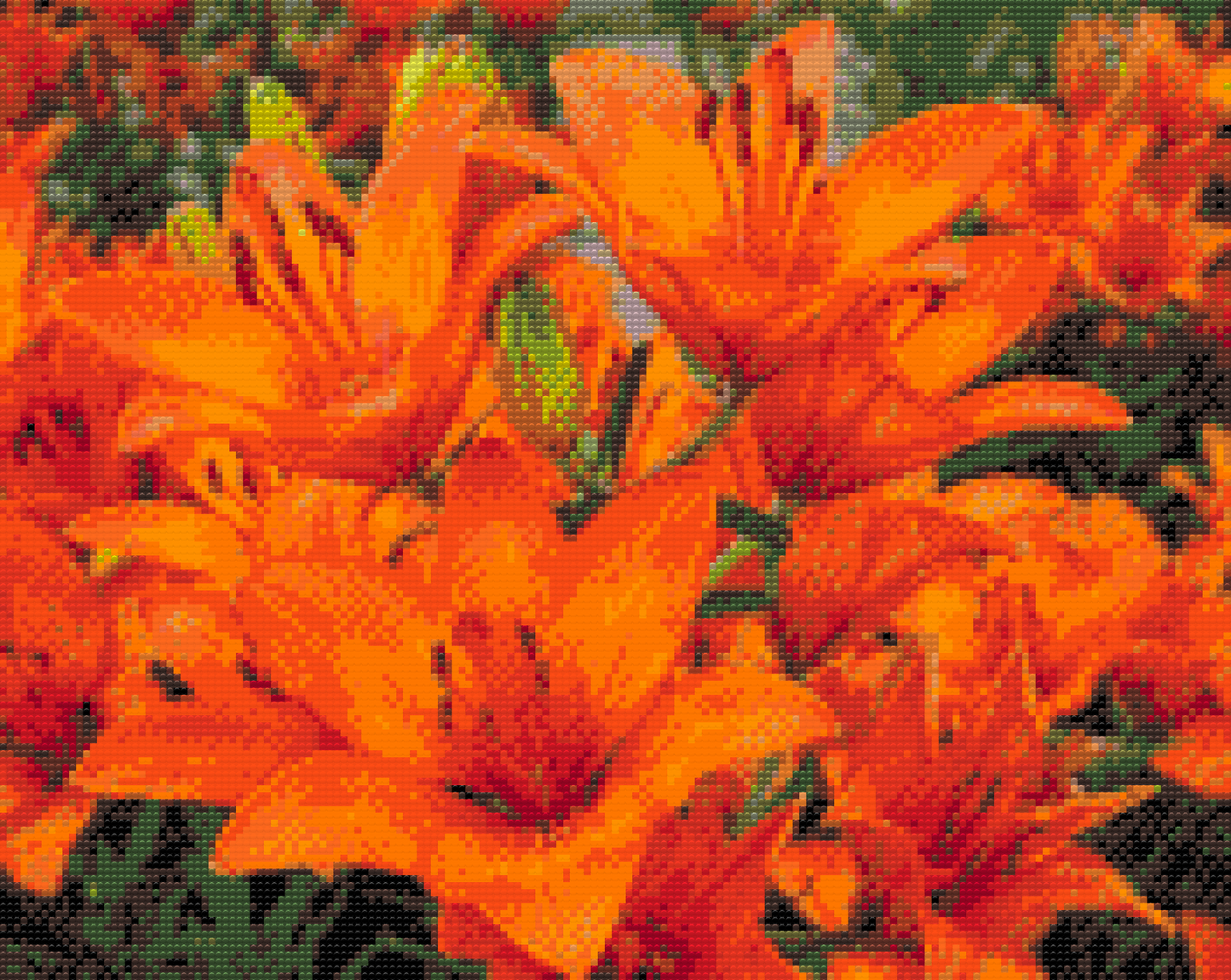 Diamond Paint - Orange liljer