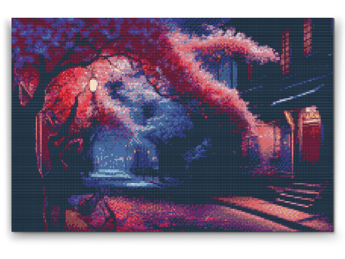 Diamond Paint - Kirsebærtræskantet gade om aftenen