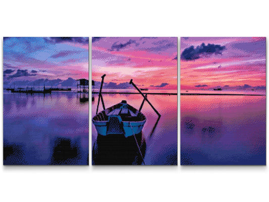 Diamond Paint - Boat at the Sunset (sæt af 3)