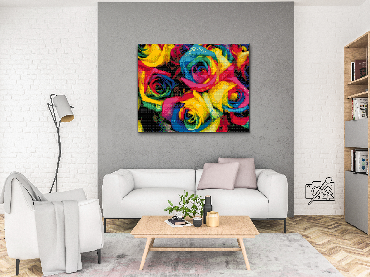 Diamond Paint - Farverige roser
