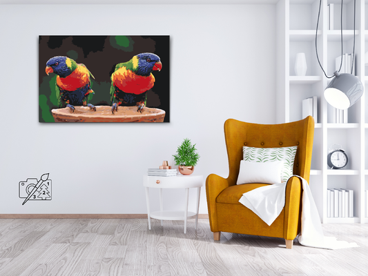 Paint by number - Regnbuepapegøjer