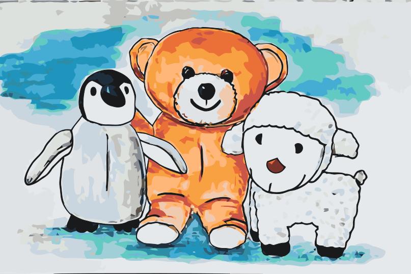 Paint by number - Pingvin, Teddy og Får