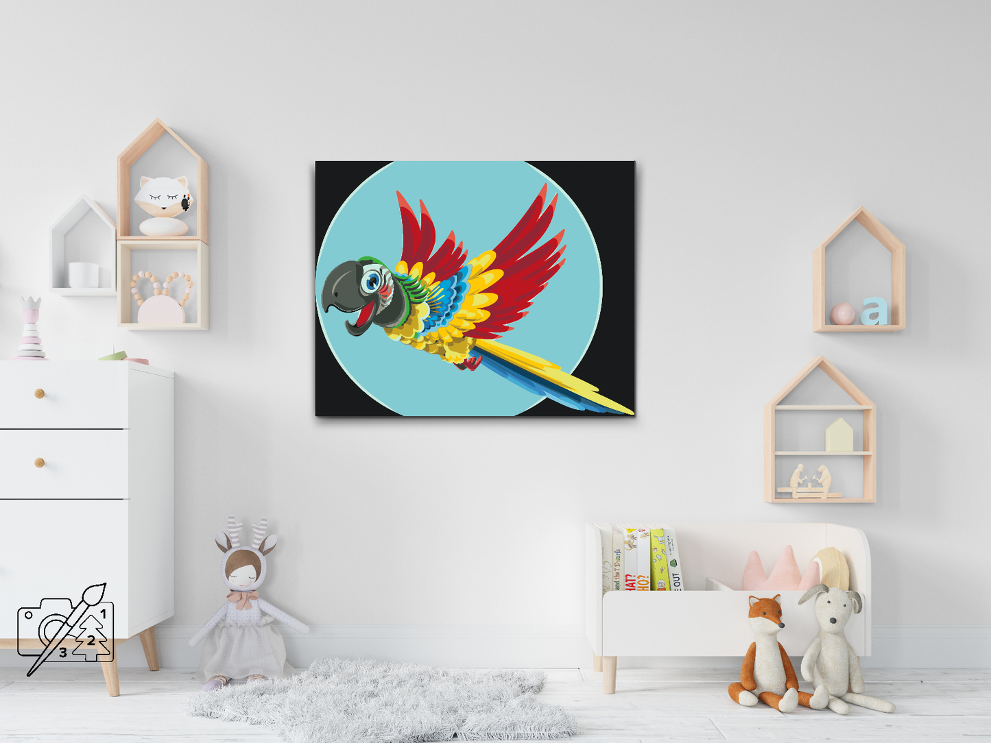 Paint by number - Glade papegøje