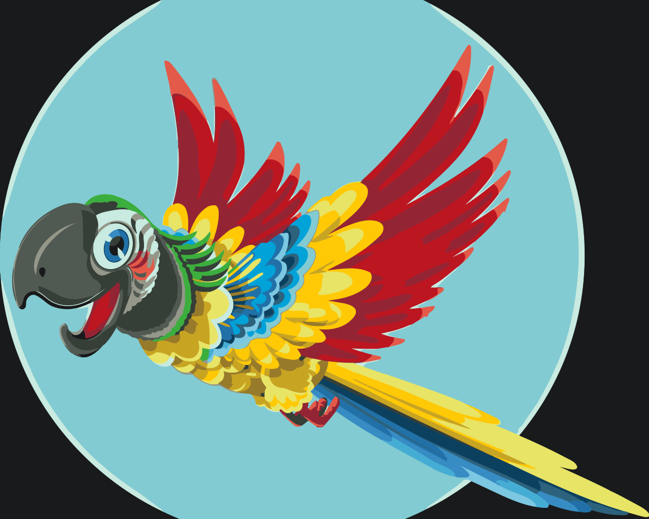 Paint by number - Glade papegøje