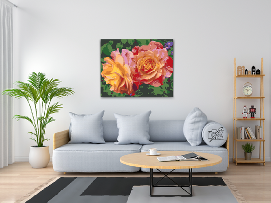 Paint by number - Rose, Skønhedens Blomster