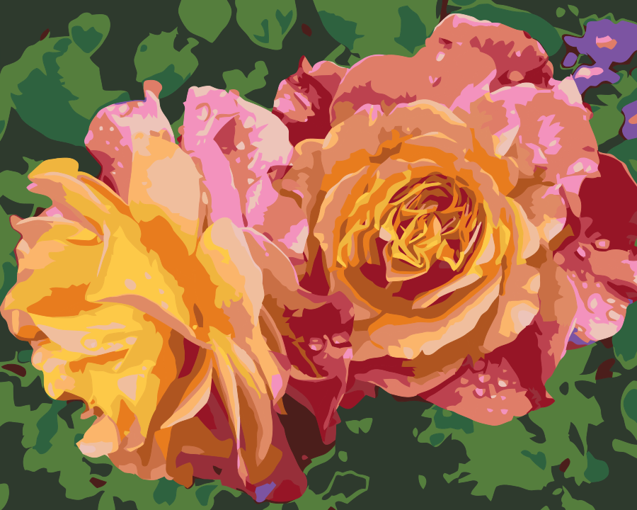 Paint by number - Rose, Skønhedens Blomster
