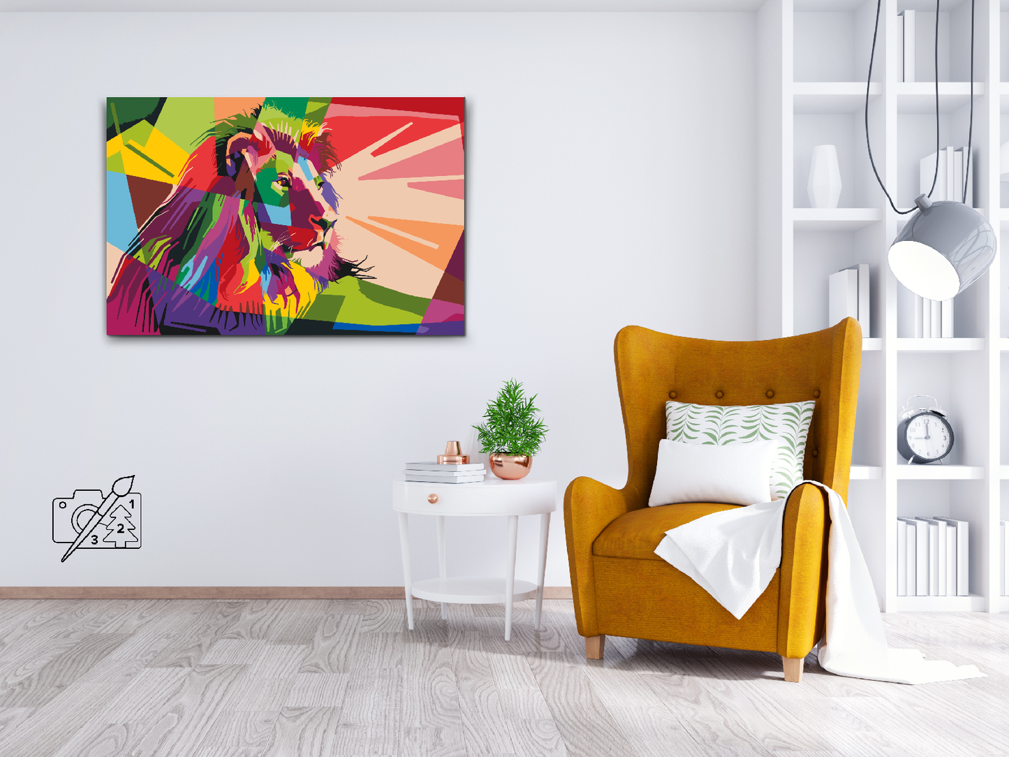 Paint by number - Farverig Løve 2