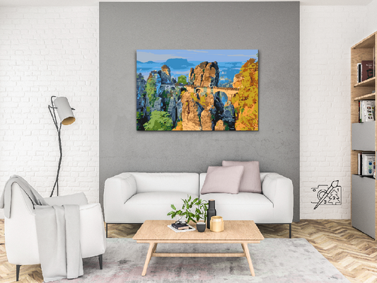 Paint by number - Bastei-broen