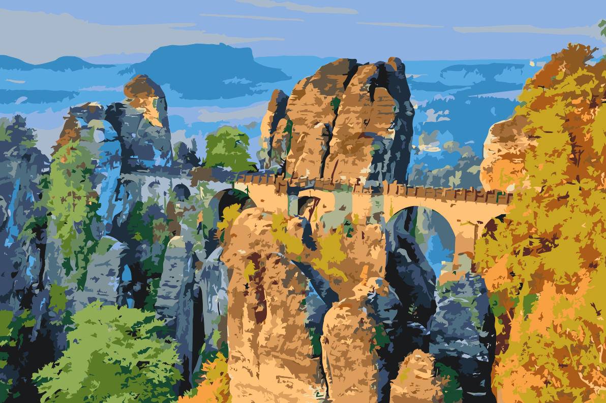Paint by number - Bastei-broen