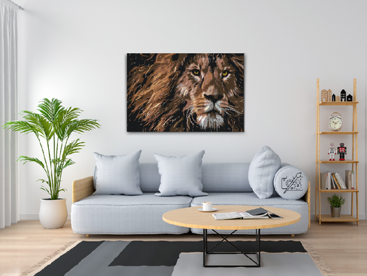 Paint by number - Løvens rovdyrsudseende