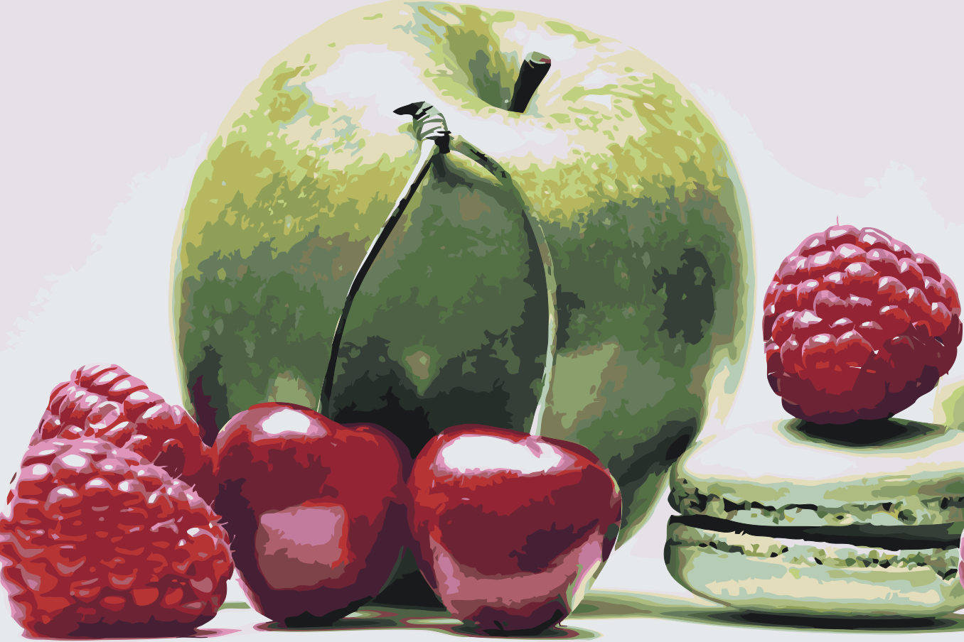 Paint by number - Frugter og makron