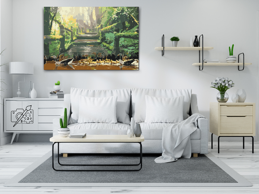 Paint by number - Andefamilien i parken