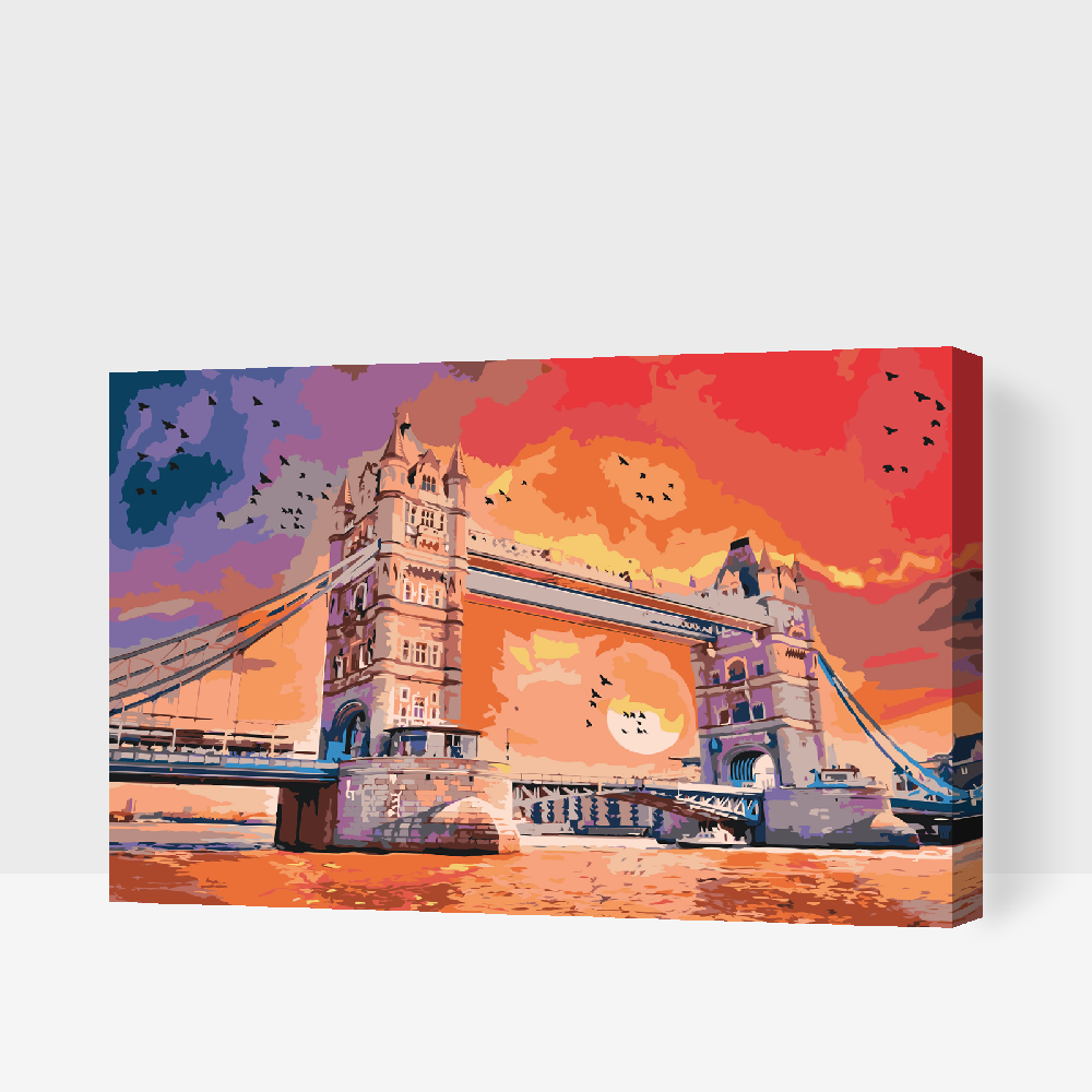 Paint by number - London Bridge ved solnedgang