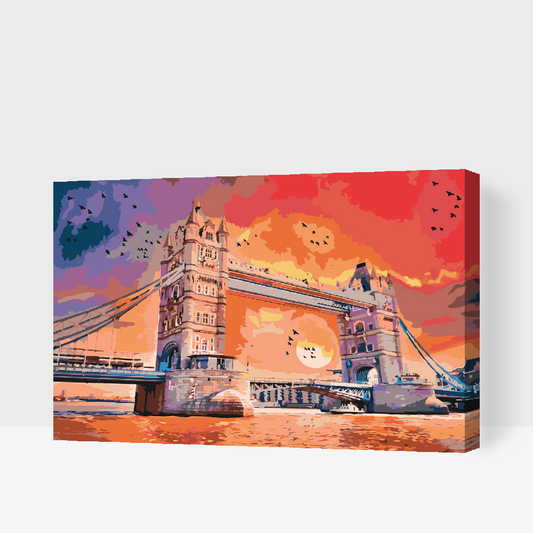 Paint by number - London Bridge ved solnedgang