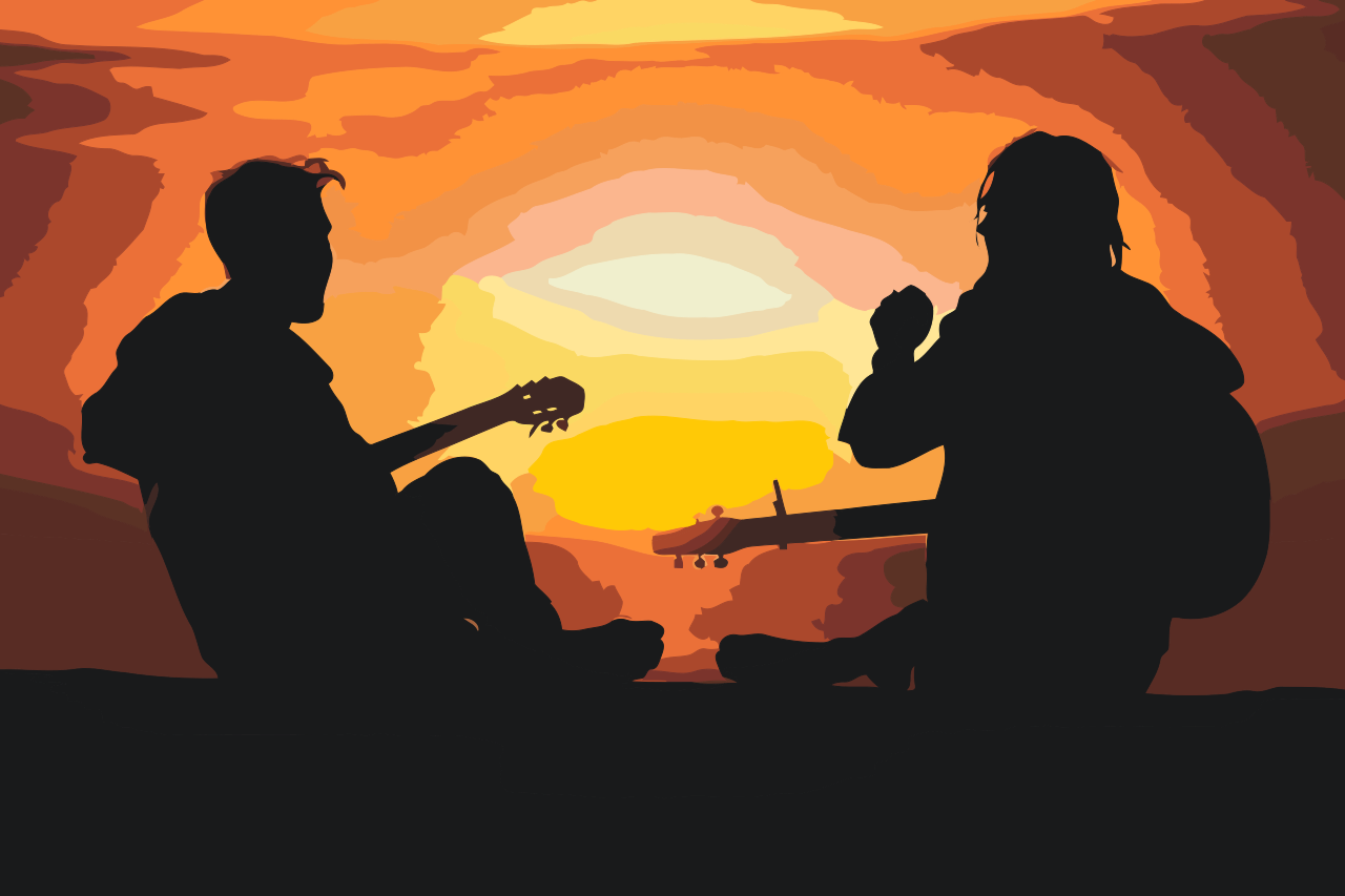 Paint by number - Guitarister ved Sunset