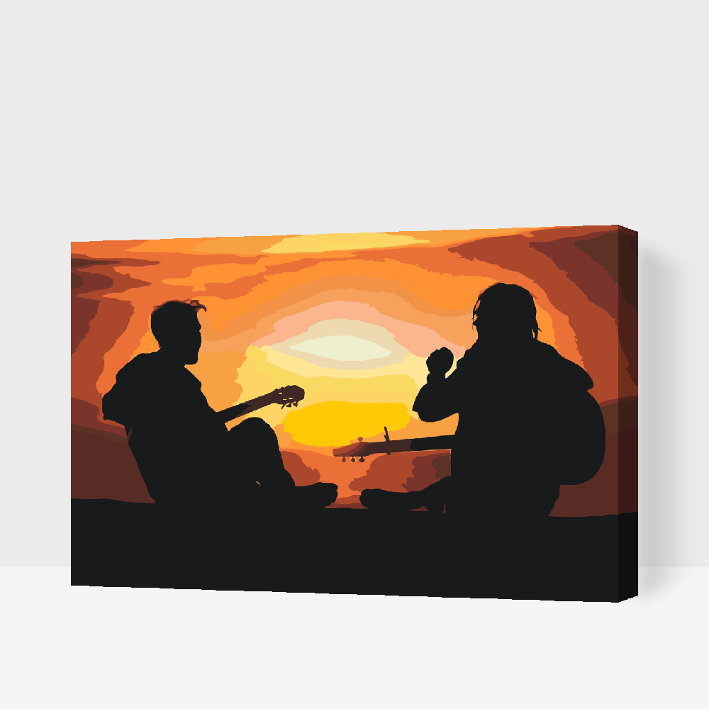 Paint by number - Guitarister ved Sunset