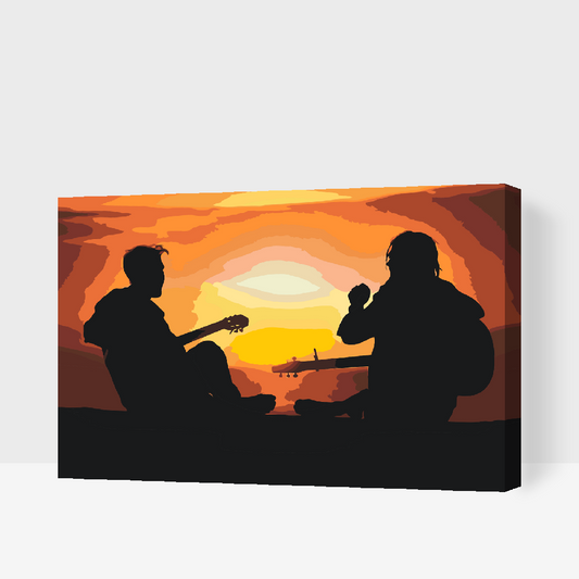 Paint by number - Guitarister ved Sunset