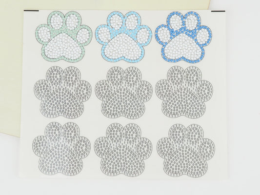 Diamond Painting Sticker - Diamond painting sticker - DIY Paws (9 stk, ingen diamanter)