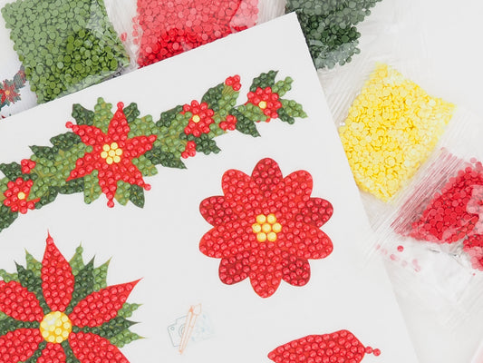 Diamond Painting Sticker - Julestjerneblomst