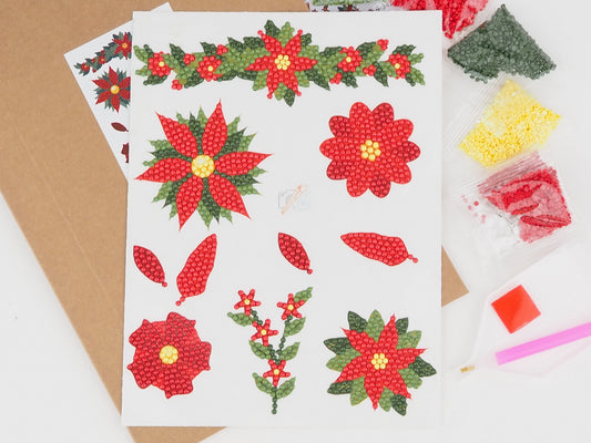 Diamond Painting Sticker - Diamond painting sticker - Julestjerneblomst
