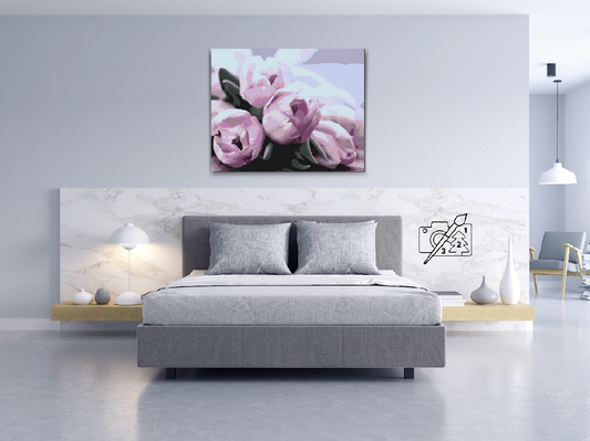 Paint by number - Lilla tulipaner på bordet