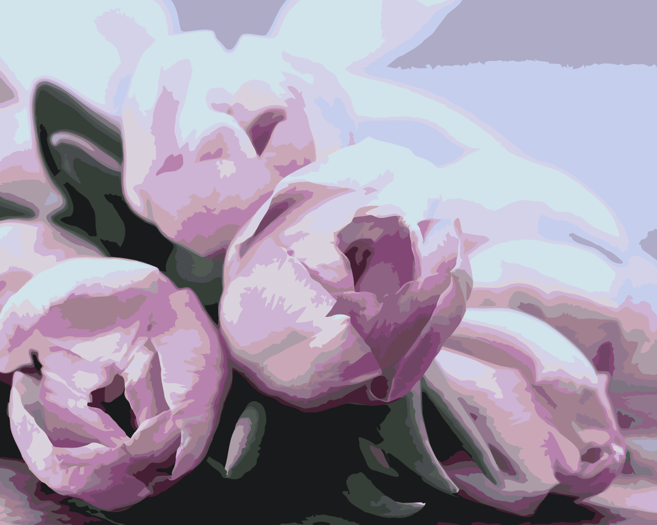 Paint by number - Lilla tulipaner på bordet