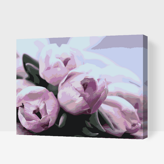 Paint by number - Lilla tulipaner på bordet