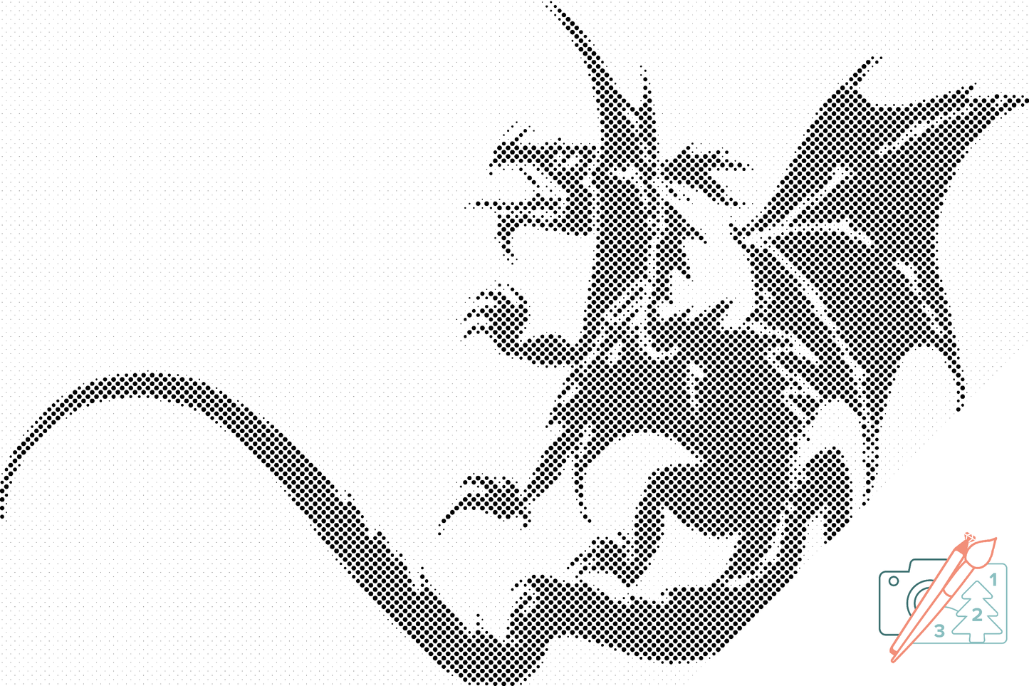 Dotting - B/W Dragon