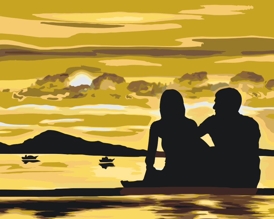 Paint by number - Par ved solnedgang 2