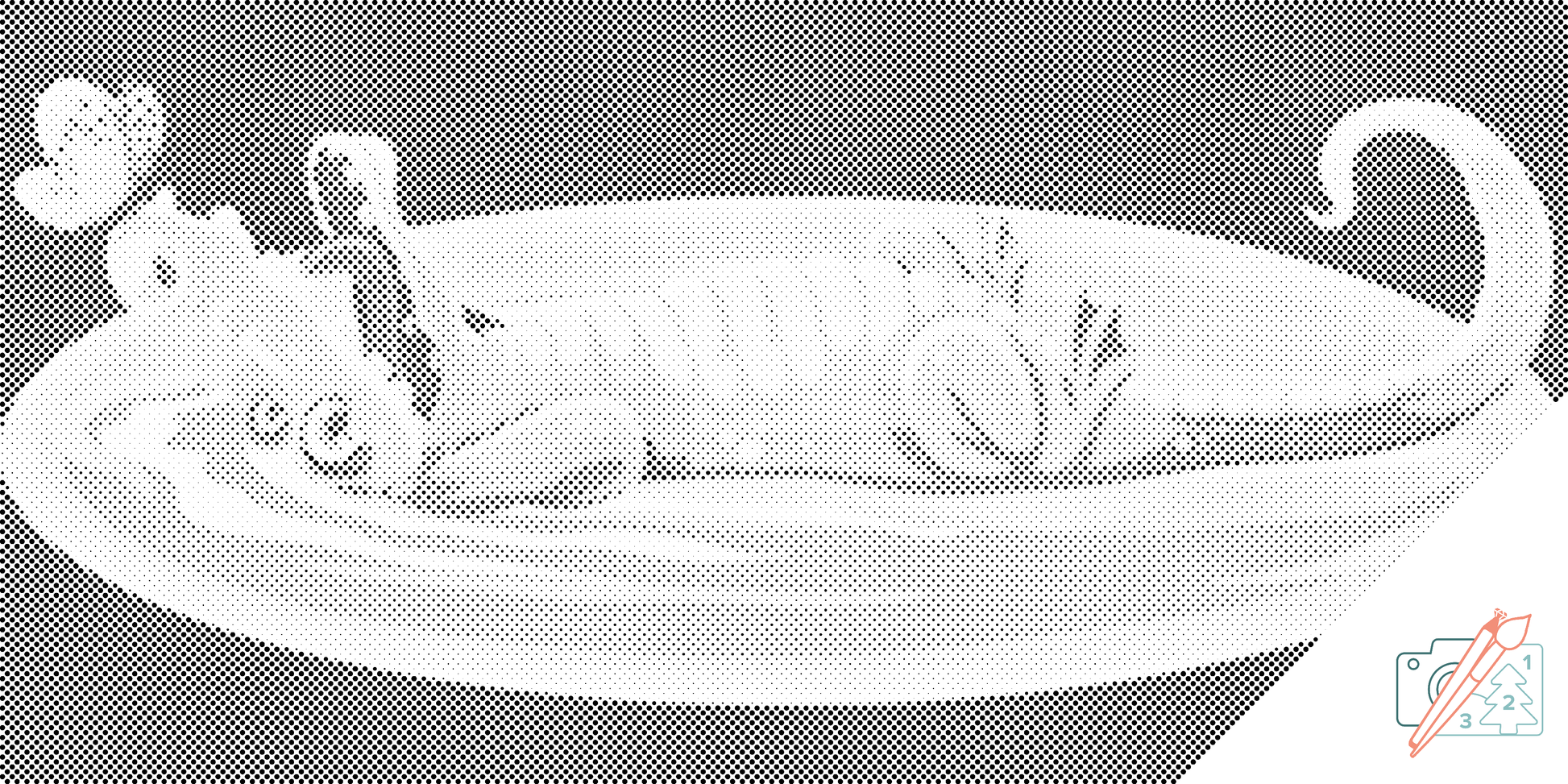 Dotting - Krokodille med en sommerfugl