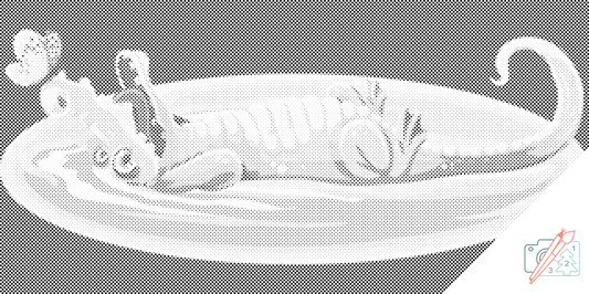 Dotting - Krokodille med en sommerfugl