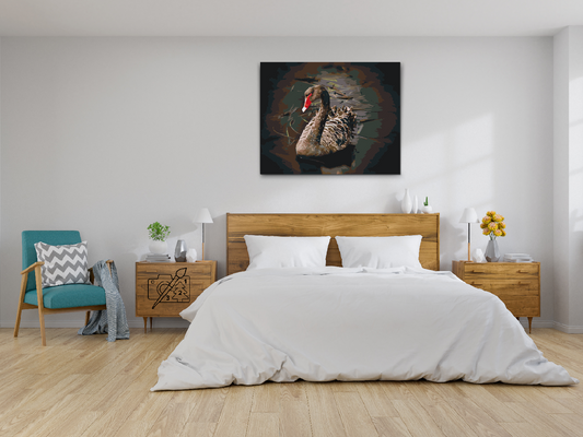 Paint by number - Sort Svane