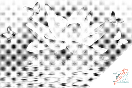 Dotting - Lotus og Sommerfugl