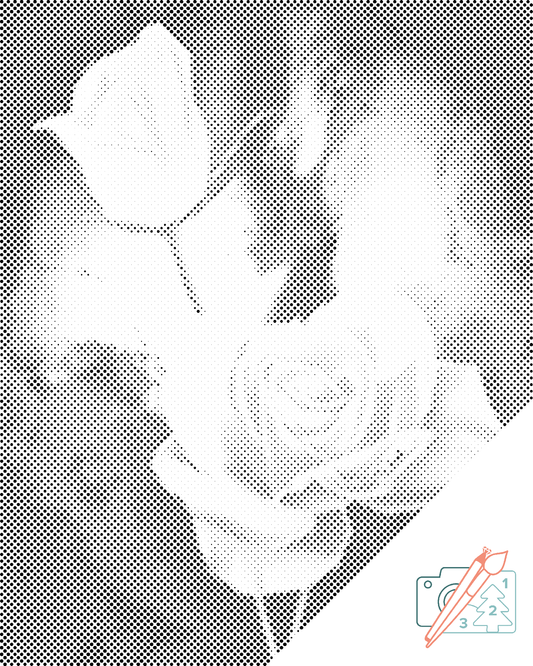 Dotting - Hvide roser