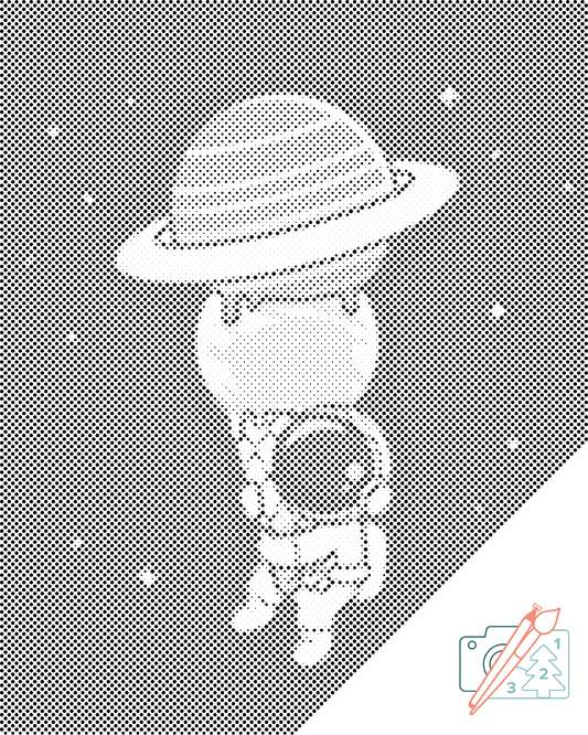 Dotting - Astronaut med Planetkegle