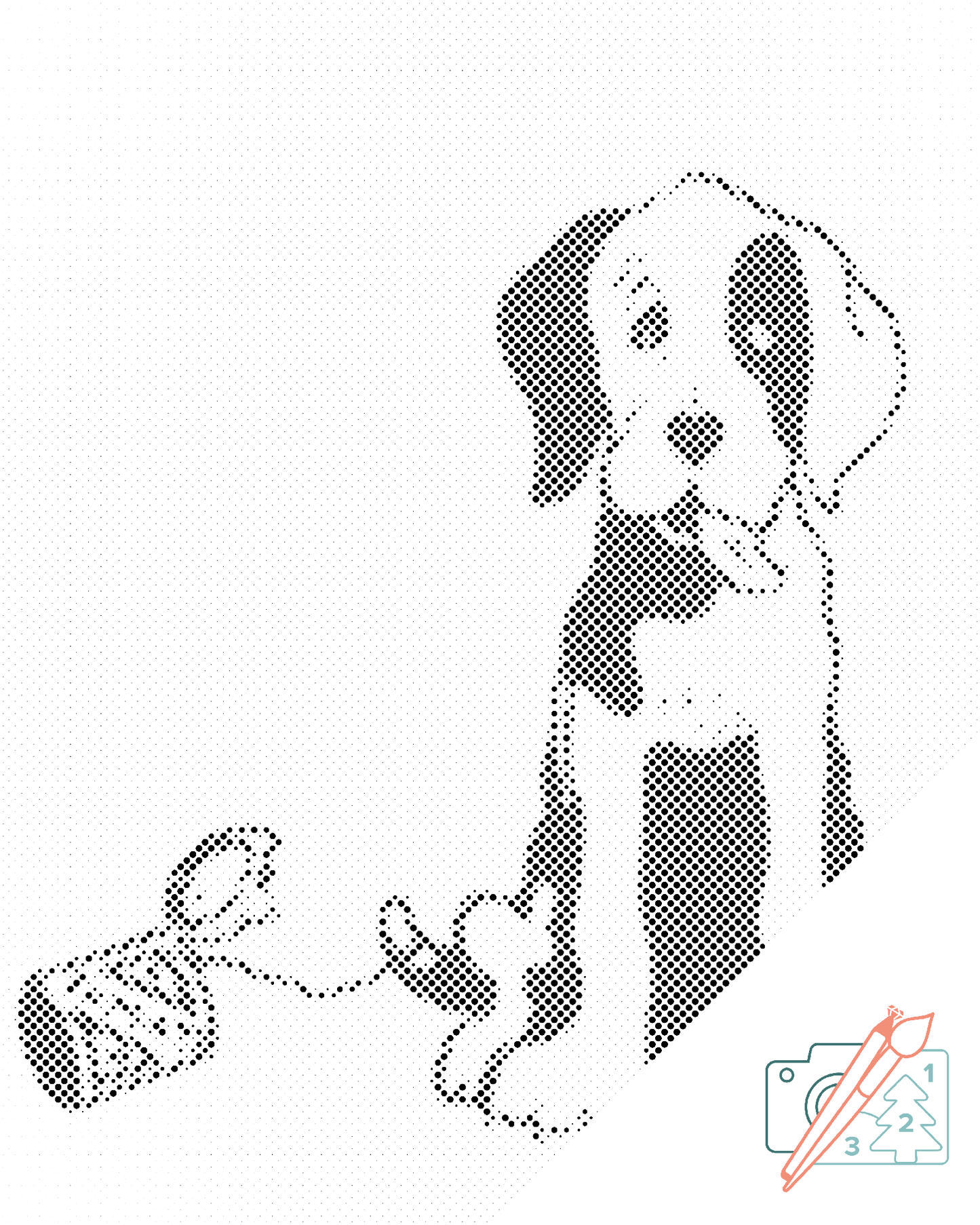Dotting - B/W Dog