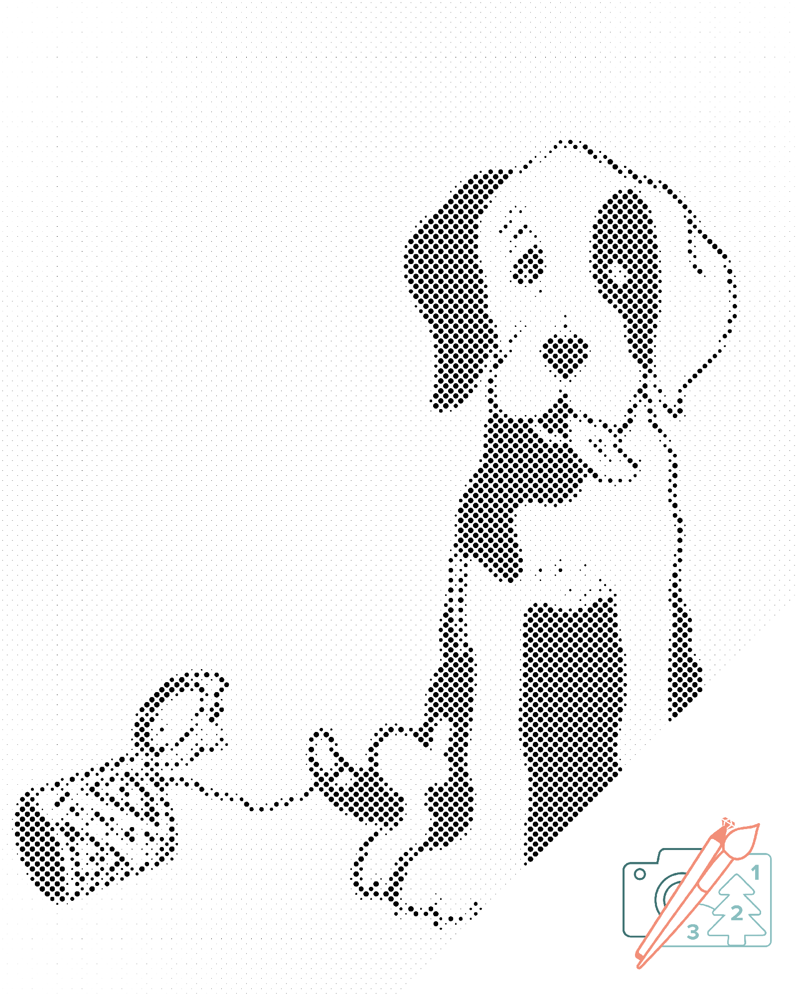Dotting - B/W Dog
