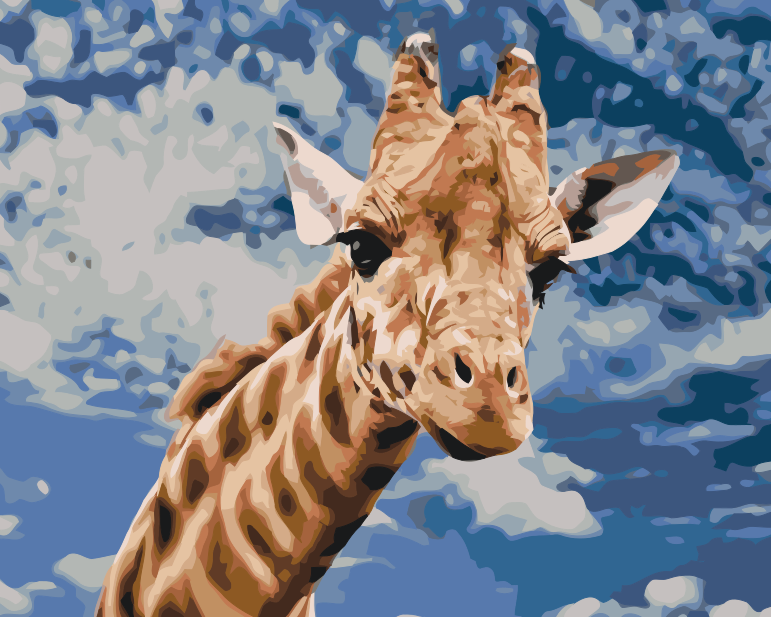 Paint by number - Nysgerrig giraf