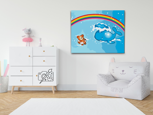 Paint by number - Hval og Teddy
