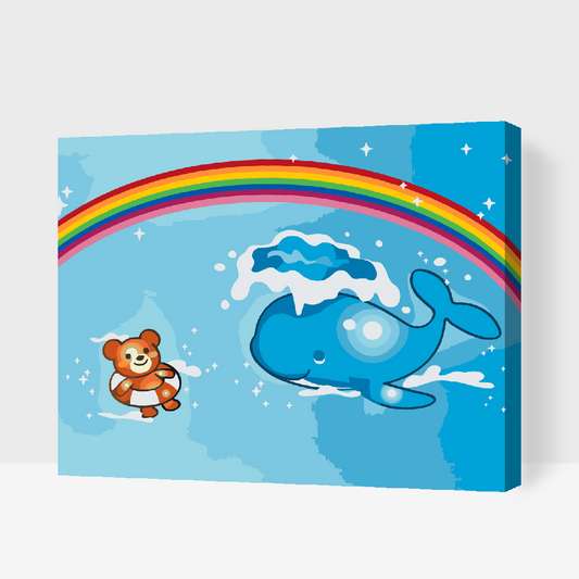 Paint by number - Hval og Teddy