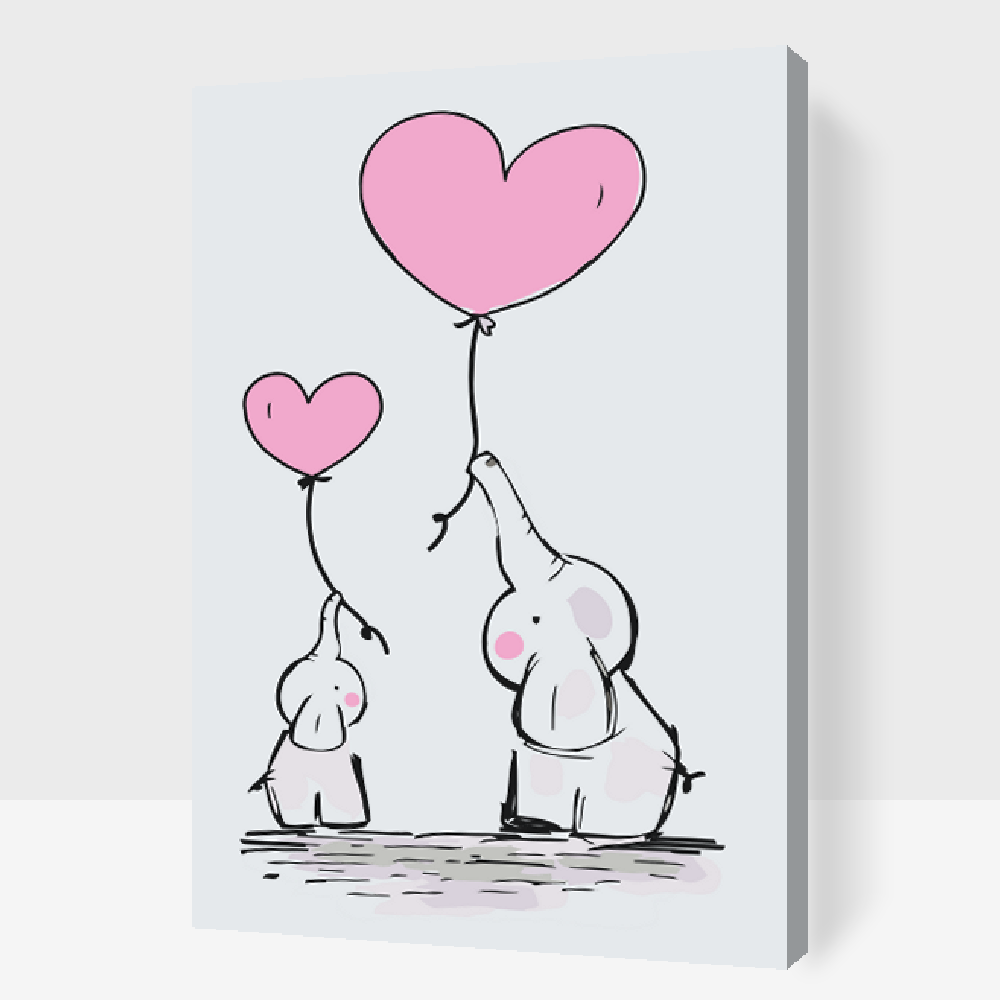 Paint by number - Små elefanter