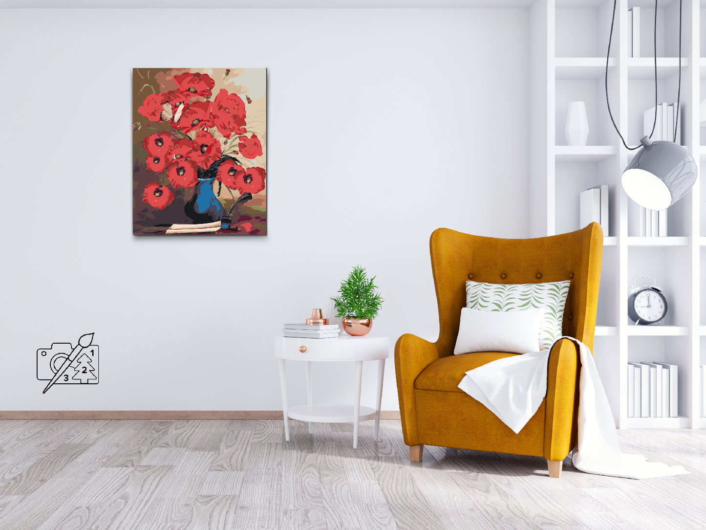 Paint by number - Røde valmuer