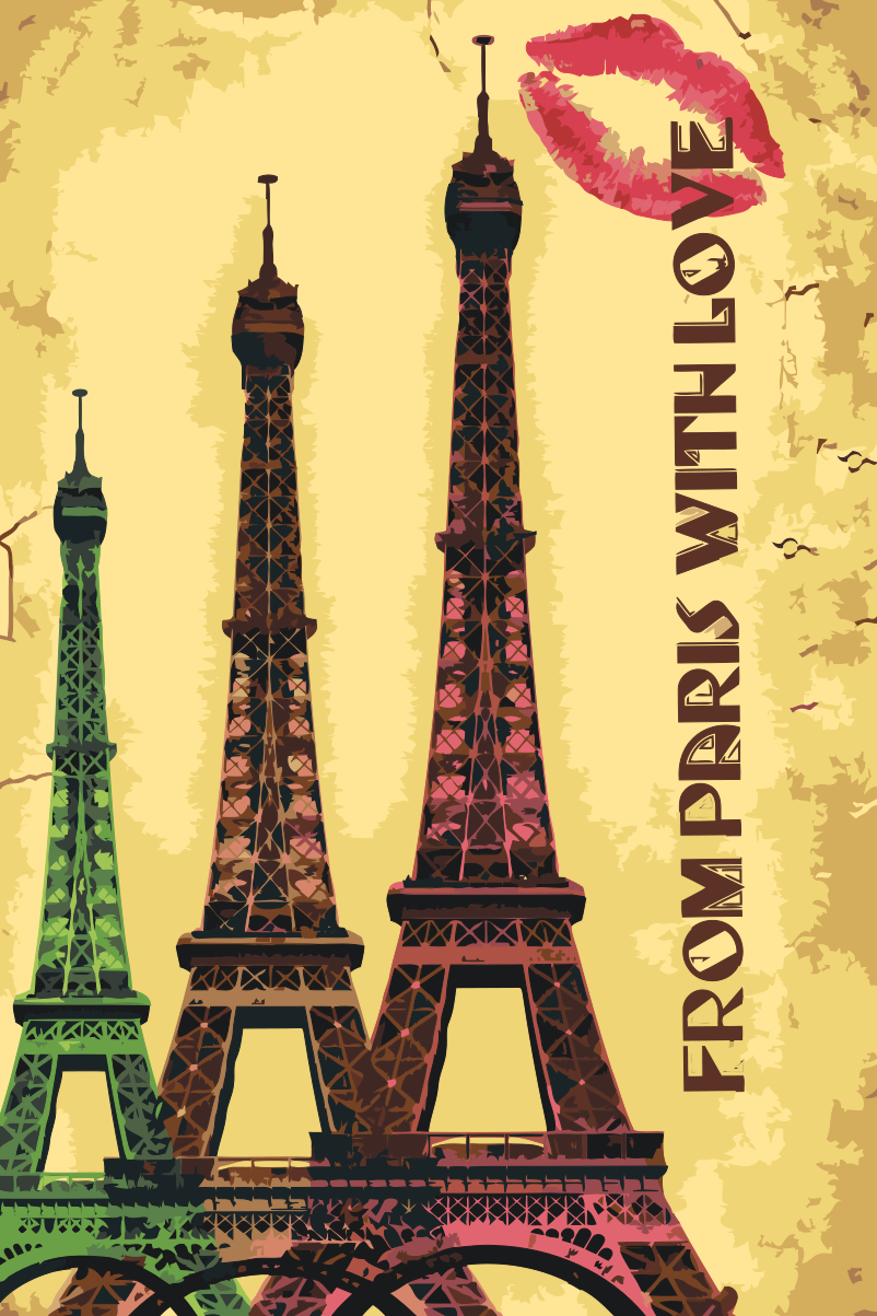 Paint by number - Postkort fra Paris